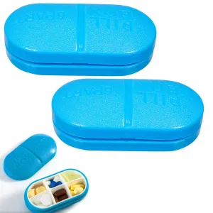 2 Weekly Pill Box Organizer 6 Compartment Holder Case Medicine Storage Travel
