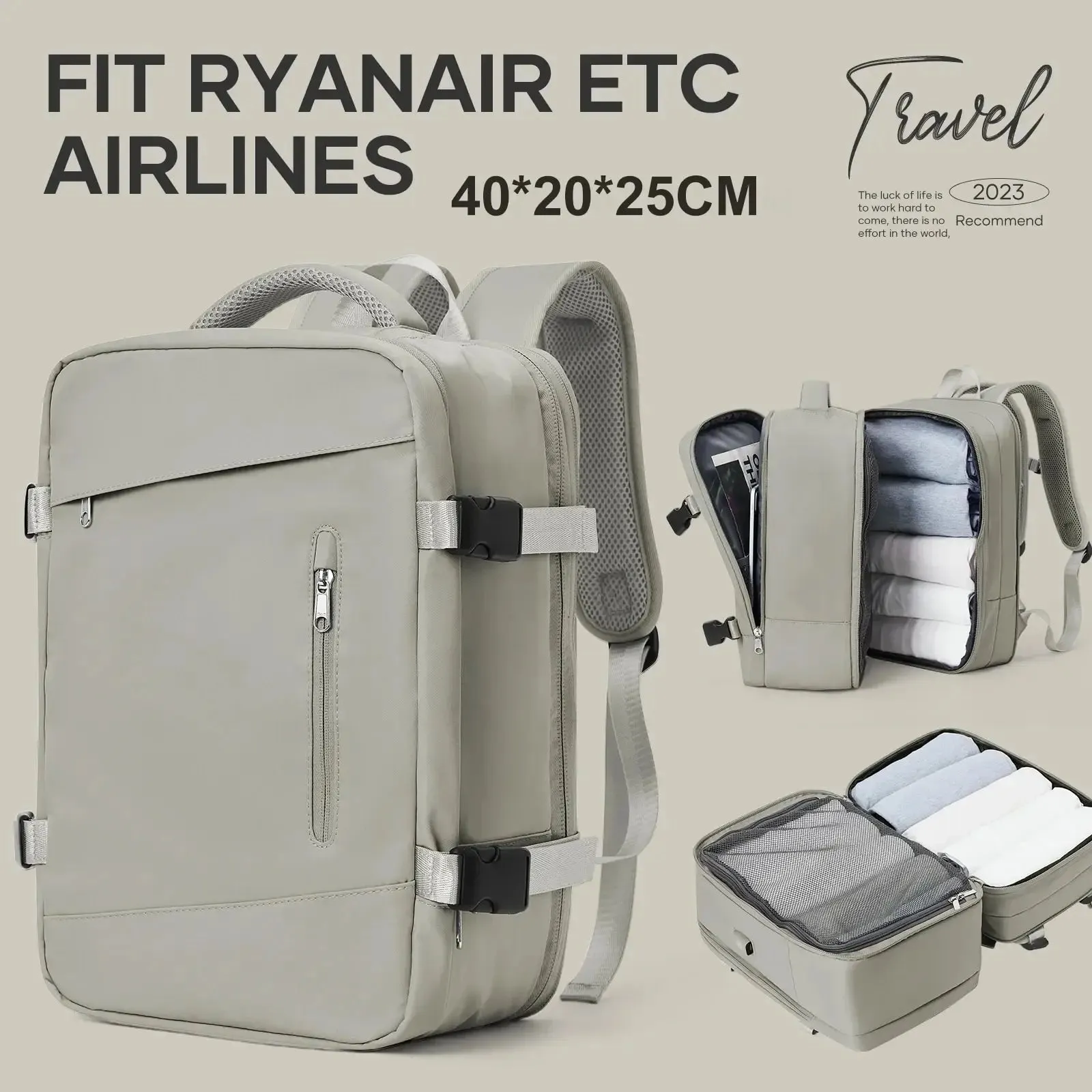 Expandable Anti Theft Cabin Backpack for Travel