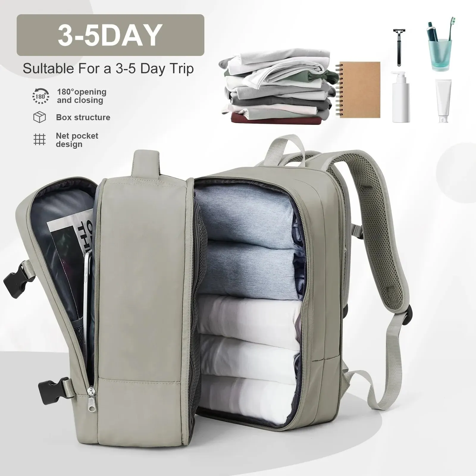 Expandable Anti Theft Cabin Backpack for Travel