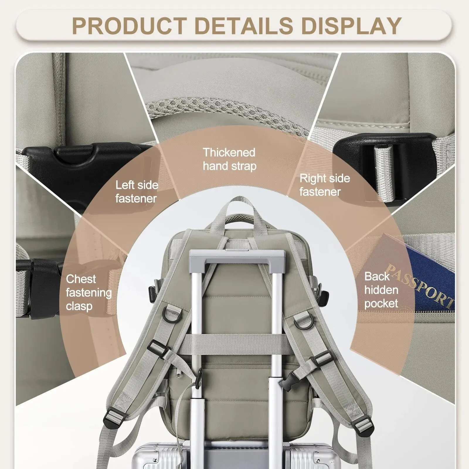 Expandable Anti Theft Cabin Backpack for Travel