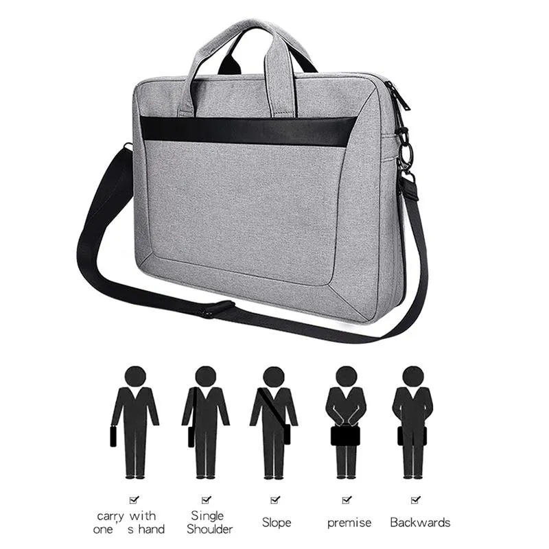 Expandable Laptop Bag - Waterproof Oxford Cloth Detachable Shoulder Strap
