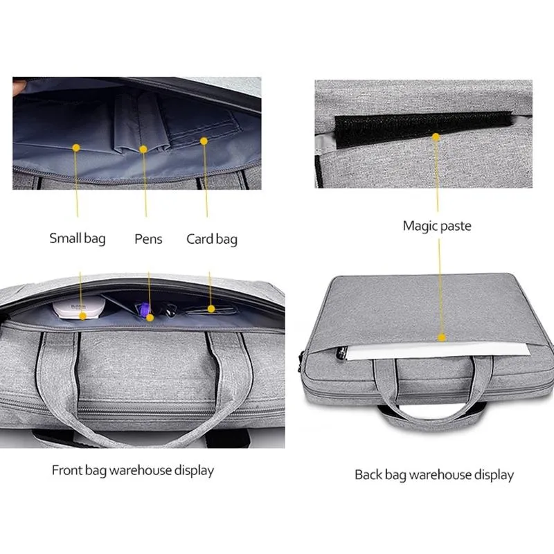 Expandable Laptop Bag - Waterproof Oxford Cloth Detachable Shoulder Strap