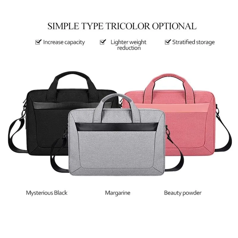Expandable Laptop Bag - Waterproof Oxford Cloth Detachable Shoulder Strap