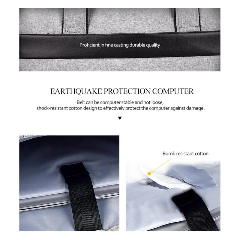 Expandable Laptop Bag - Waterproof Oxford Cloth Detachable Shoulder Strap