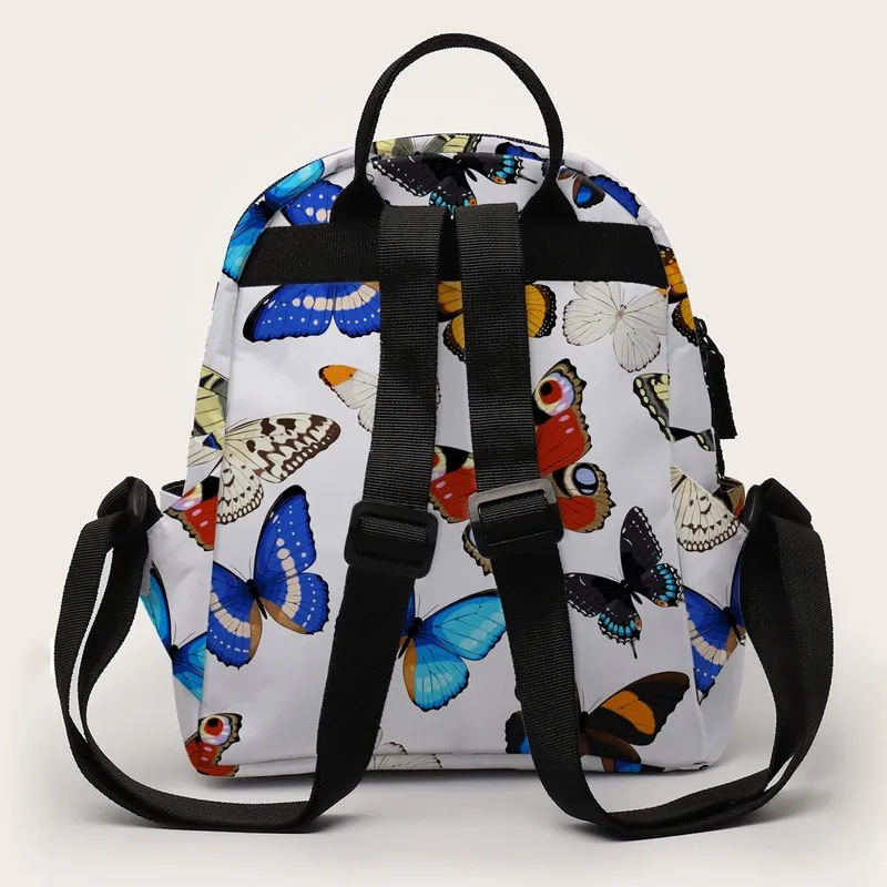 Mini Backpack for Women Printing Butterfly Waterproof School Backpack Back to School
