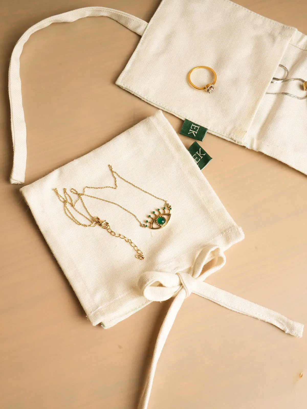 Minimalist Jewellery Pouch Off White