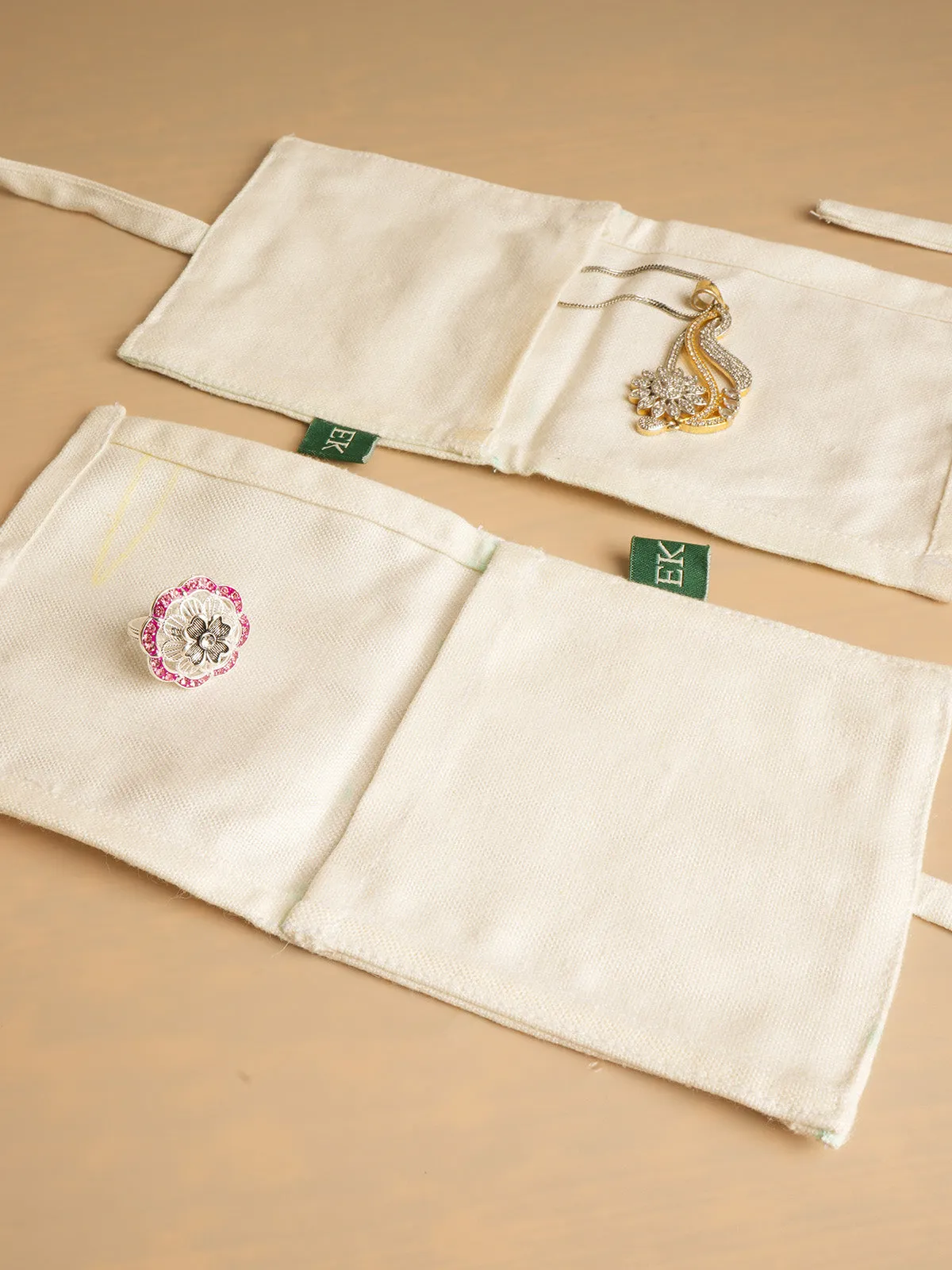 Minimalist Jewellery Pouch Off White