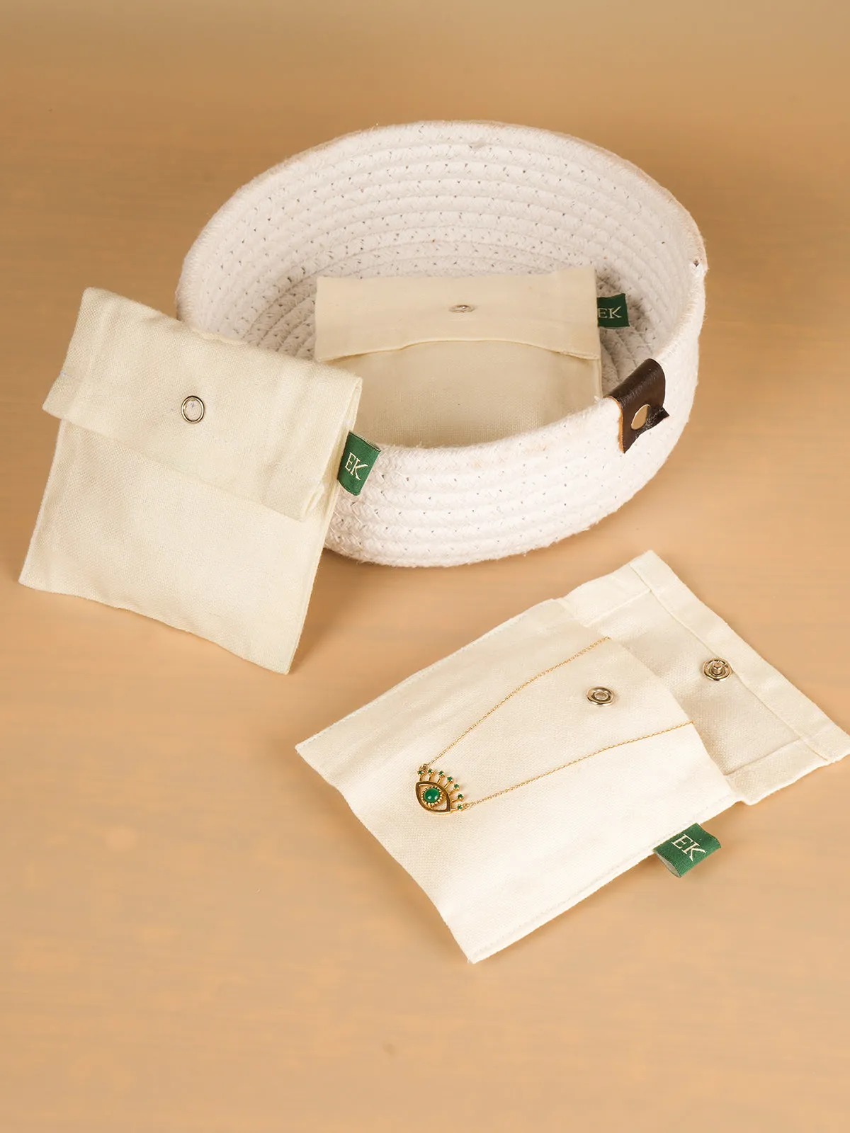 Minimalist Jewellery Pouch Off White