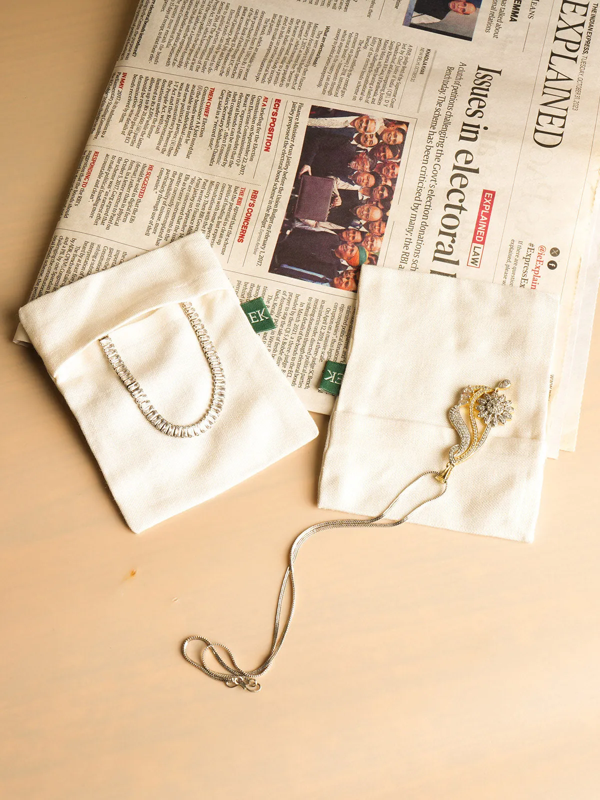 Minimalist Jewellery Pouch Off White