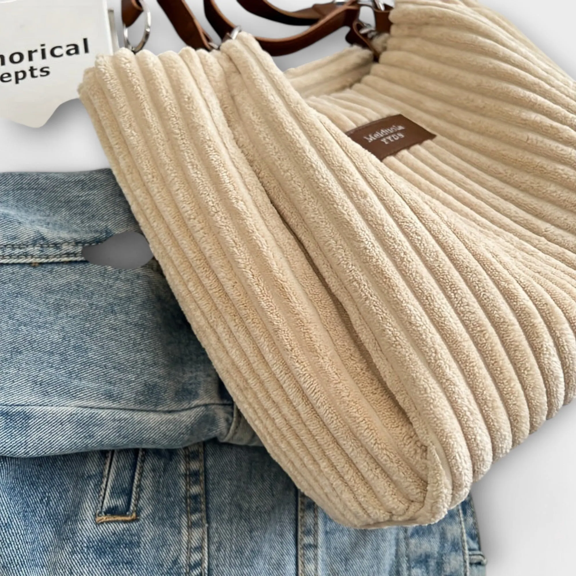 Plush Corduroy Shoulder Bag