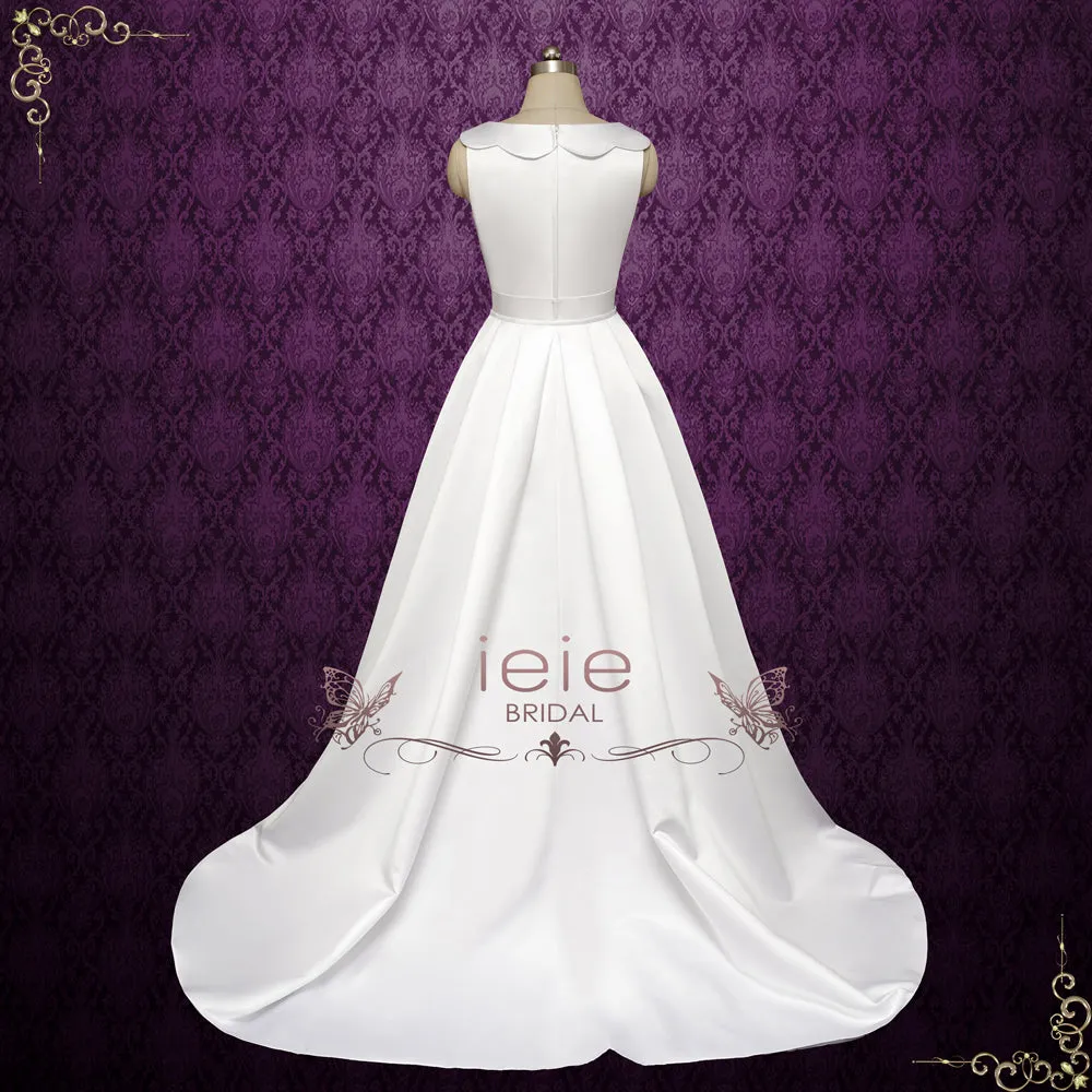 Satin Wedding Dress with Detachable Train | TILDEN