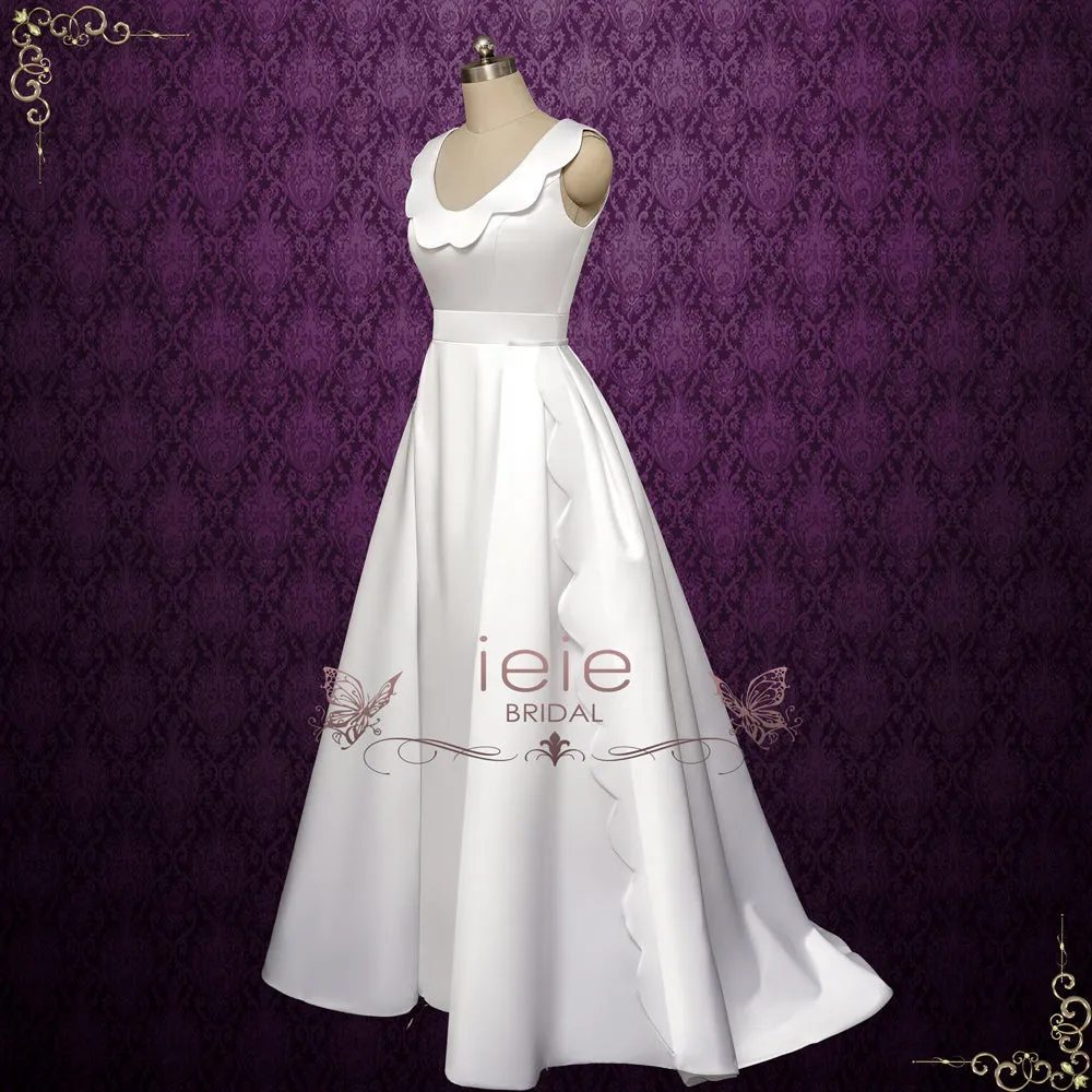 Satin Wedding Dress with Detachable Train | TILDEN