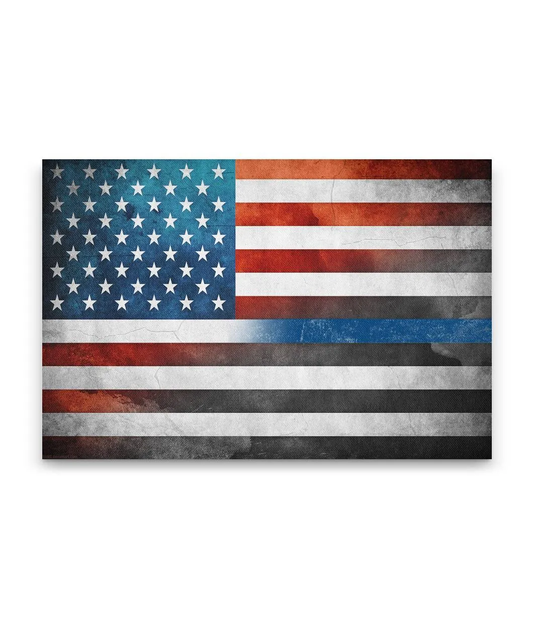 Thin Blue Line American Flag Canvas