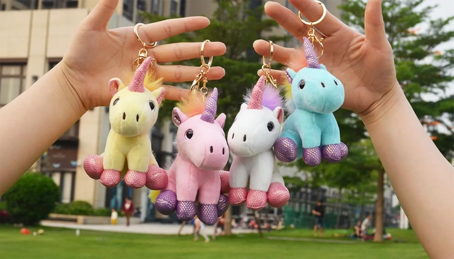 Unicorn Plush Keychain Stuffed Animals Keychain Unicorn Keychains for Girls Fashion Backpack Ornaments Pendant