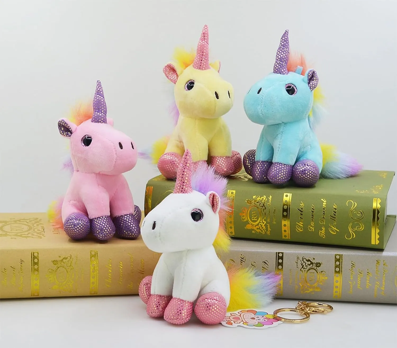 Unicorn Plush Keychain Stuffed Animals Keychain Unicorn Keychains for Girls Fashion Backpack Ornaments Pendant